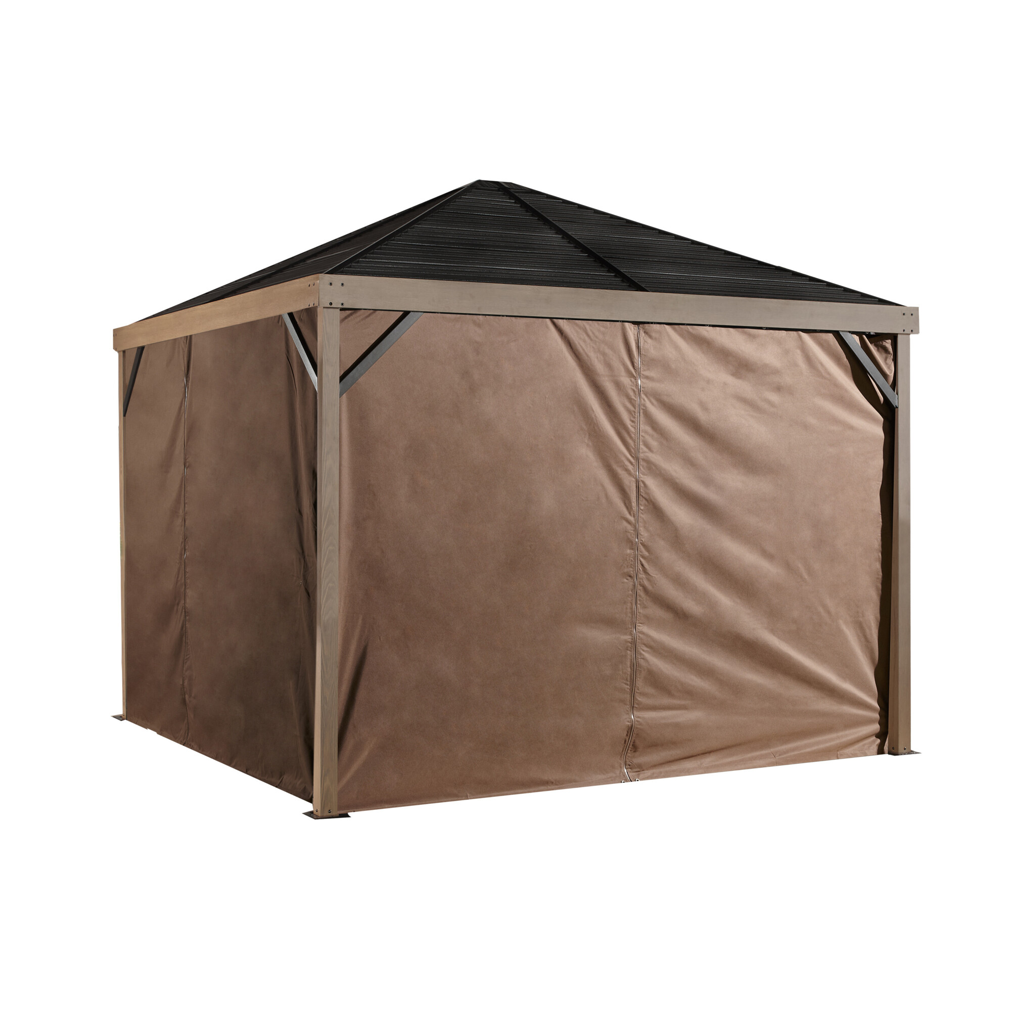 ShelterLogic Sojag Sanibel, Sanibel Brown Polyester Curtains 10ft. x 10ft., Color Brown, Model# 135-9168891